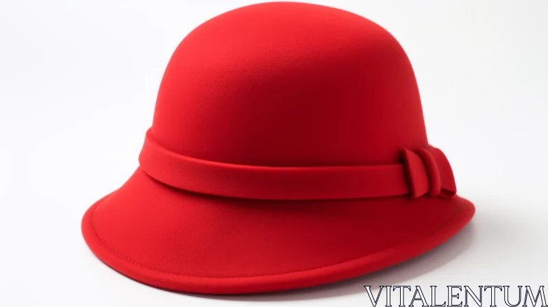 Striking Red Hat on White Background | Bold Chromaticity | Fashion AI Image