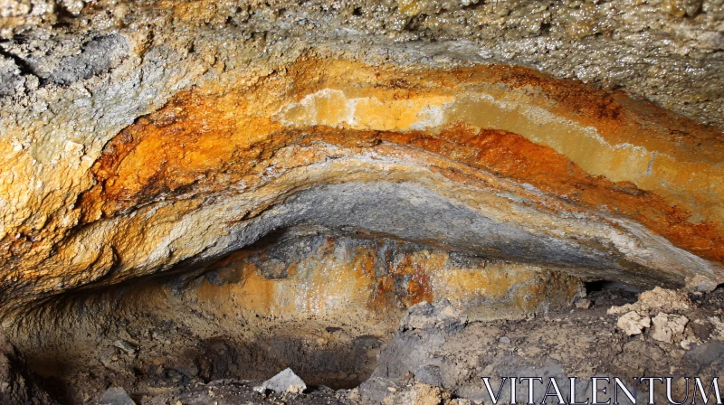 Magnificent Layers of Rock Inside a Cave AI Image