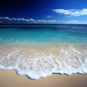 Seascape: Azure Ocean and Sandy Beach