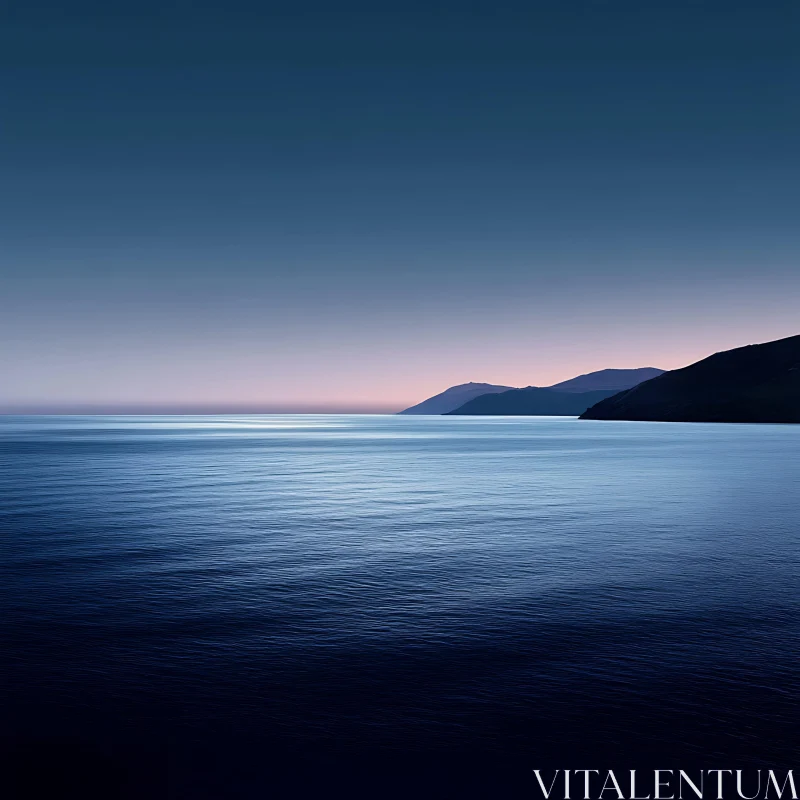 AI ART Peaceful Ocean View at Dusk