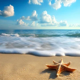 Coastal Starfish Beach Scene