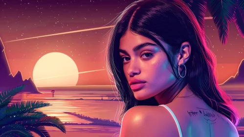 Kylie Jenner Tropical Sunset Portrait