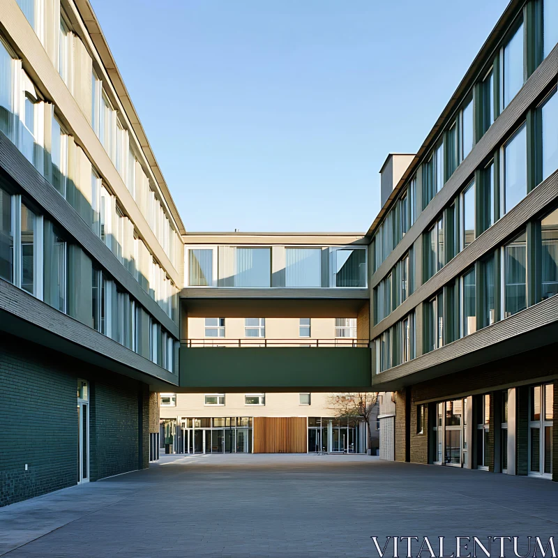 Urban Courtyard with Modern Building Designs AI Image