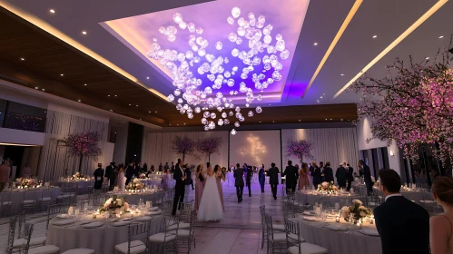 Festive Wedding Reception with Guests