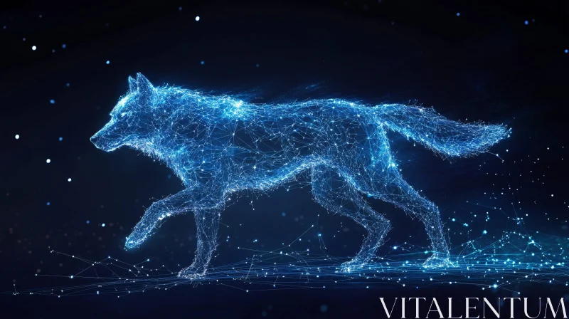 Luminous Wolf - Modern Digital Artwork AI Image