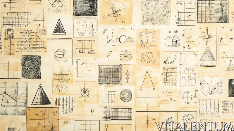 AI ART Vintage Geometrical Diagrams and Sketches