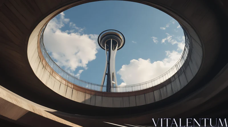 Urban Tower Through Circular Architecture AI Image