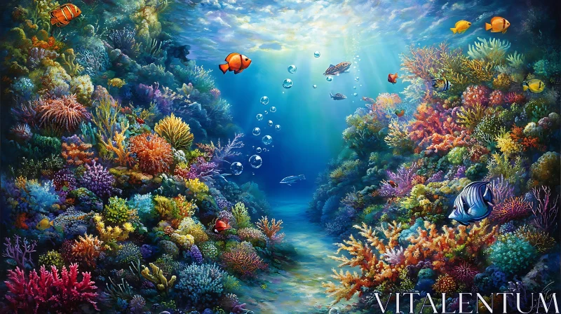 AI ART Underwater Paradise with Vibrant Coral Reef