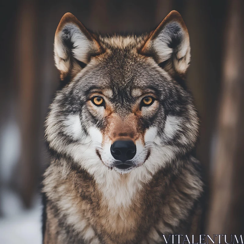 Detailed Wolf Face Close-Up AI Image