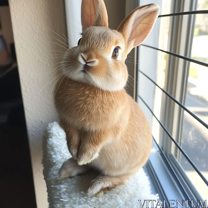 Charming Bunny in Sunlight AI Image