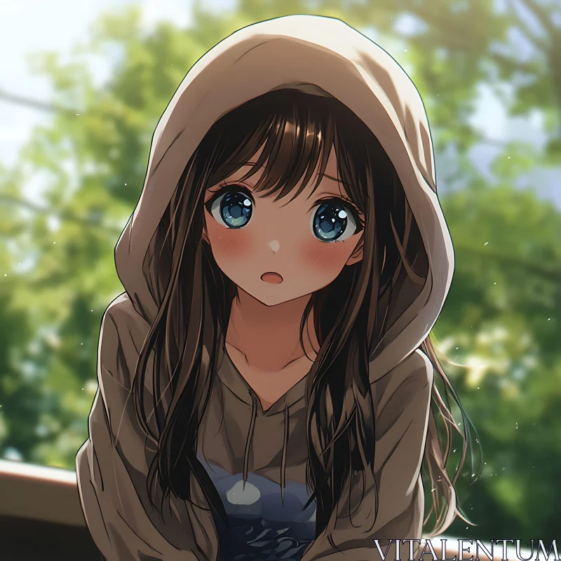 Soft Expression Anime Portrait AI Image