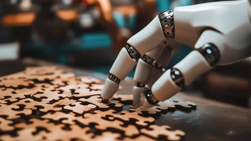 AI Robot Completing Wooden Puzzle