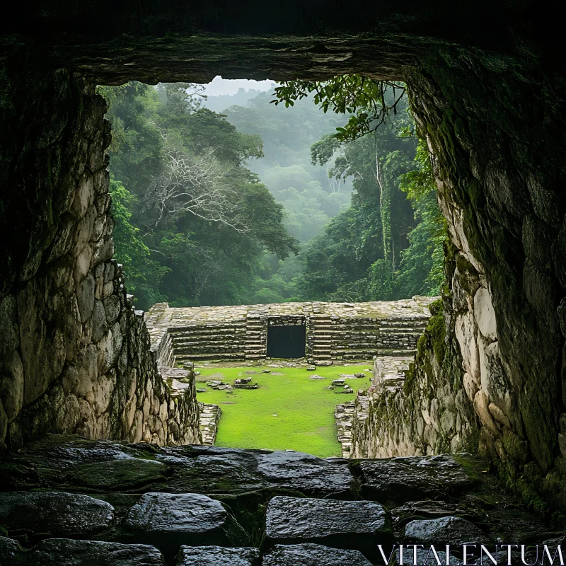 AI ART Stone Archway View of Jungle Ruins