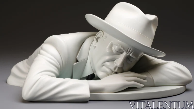 White Man Sculpture in Photorealistic Style | Editorial Cartooning AI Image