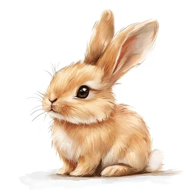 Adorable Bunny Portrait - Watercolor Style