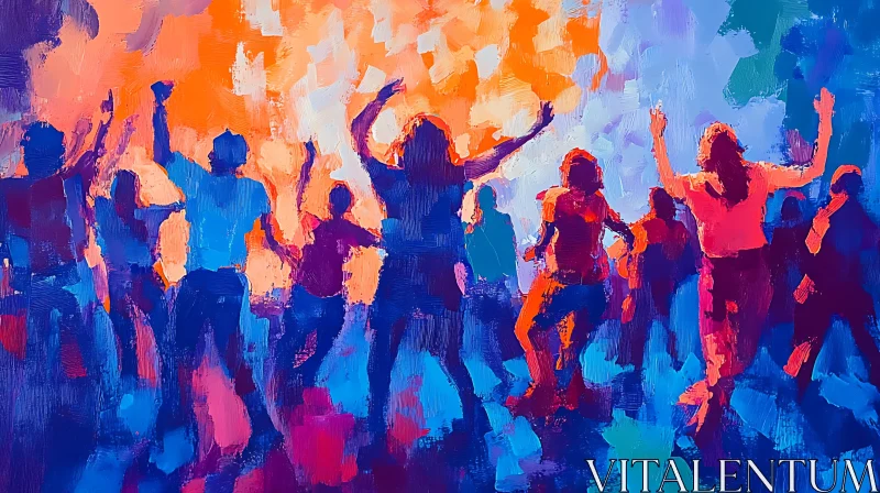 AI ART Abstract Celebration of People in Motion