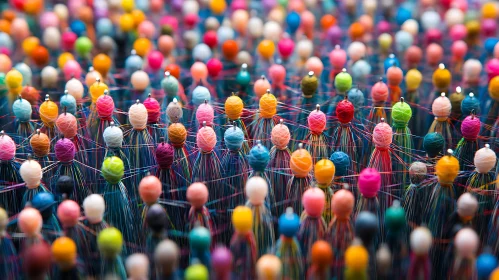 Whimsical Yarn Art: A Colorful Abstraction