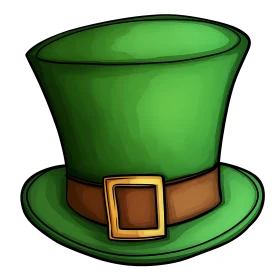 Green Leprechaun Hat Cartoon Illustration