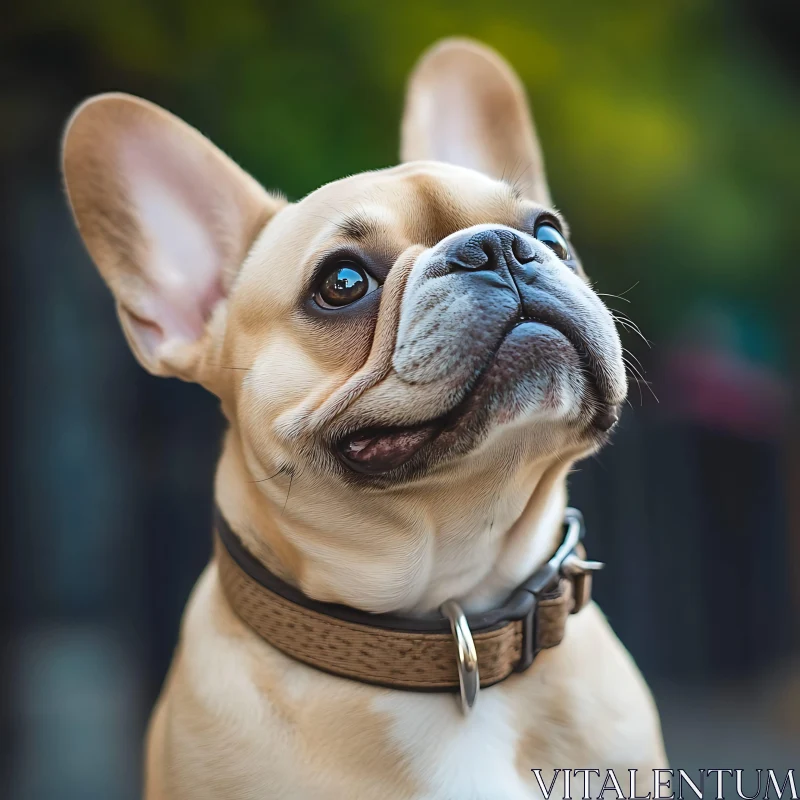 Adorable French Bulldog Face Close-Up AI Image