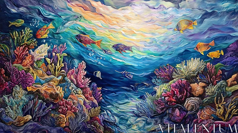 AI ART Oceanic Depths: A Colorful Seascape