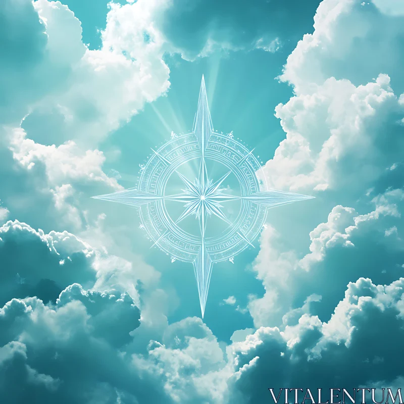 Ethereal Compass in the Sky AI Image