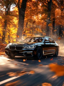 Elegant Drive Amidst Fall Foliage