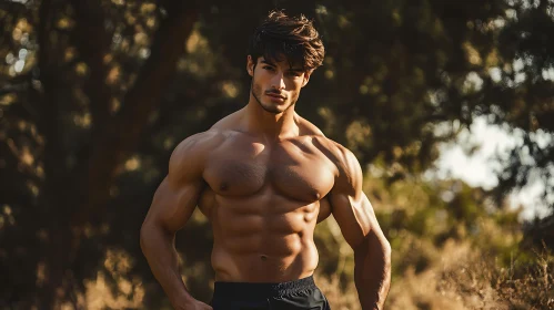 Muscular Man in Nature