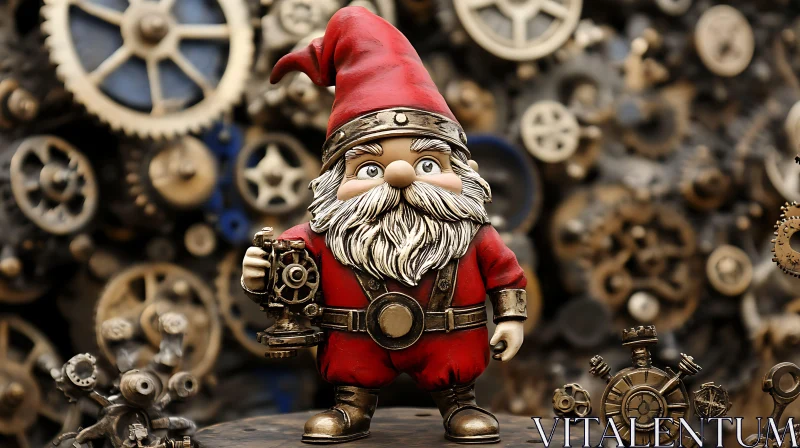 AI ART Mechanical Gnome in Steampunk Setting