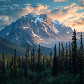 Mountain Landscape with Forest View