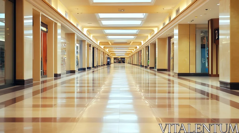 Empty Modern Shopping Mall Corridor AI Image