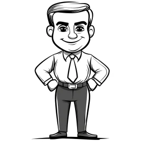 Cartoon Man with Tie