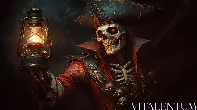 Undead Pirate Holding Lantern AI Image