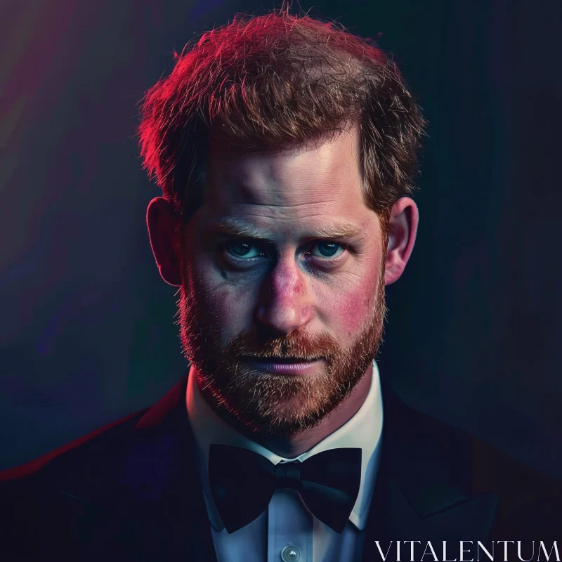 Formal Portrait of Prince Harry AI Image