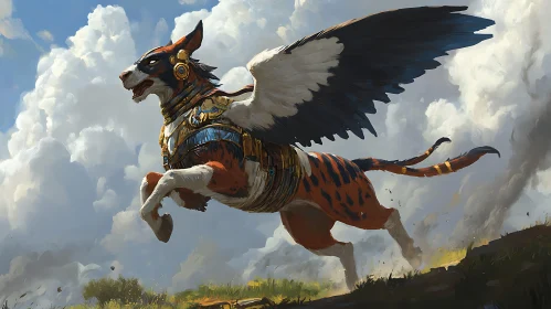 Fantasy Winged Animal in Flight