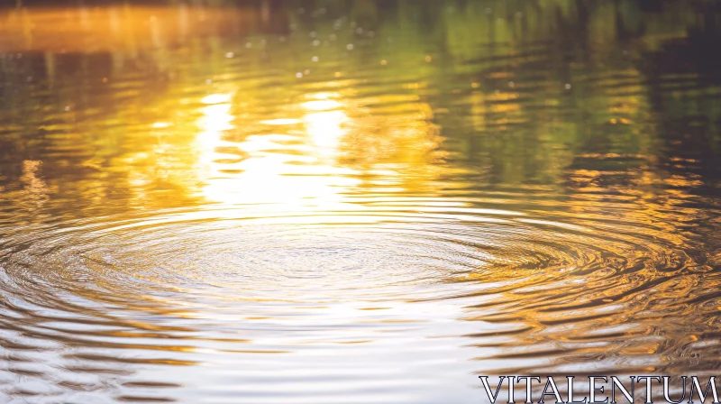 Golden Reflections on Tranquil Water AI Image