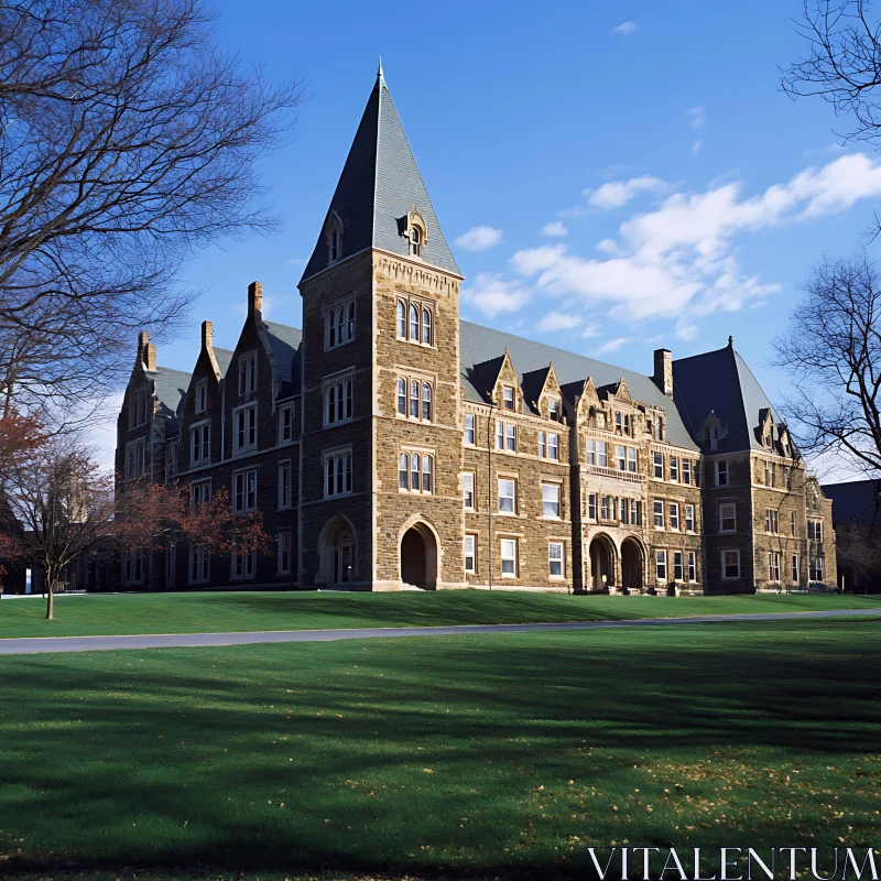 Historic Gothic Campus Architecture AI Image