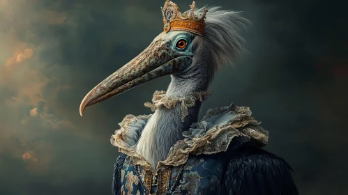 Noble Bird with Crown and Costume Art