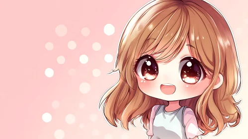 Chibi Girl with Blonde Hair and Big Eyes