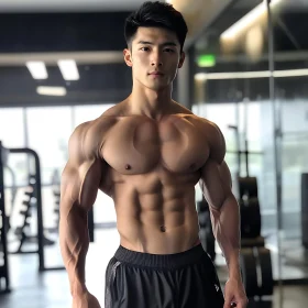 Attractive Man with Defined Muscles