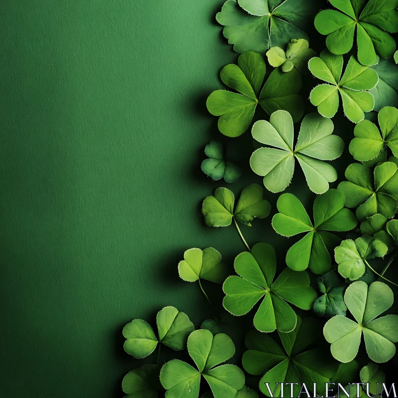 AI ART Shamrock Greenery Composition