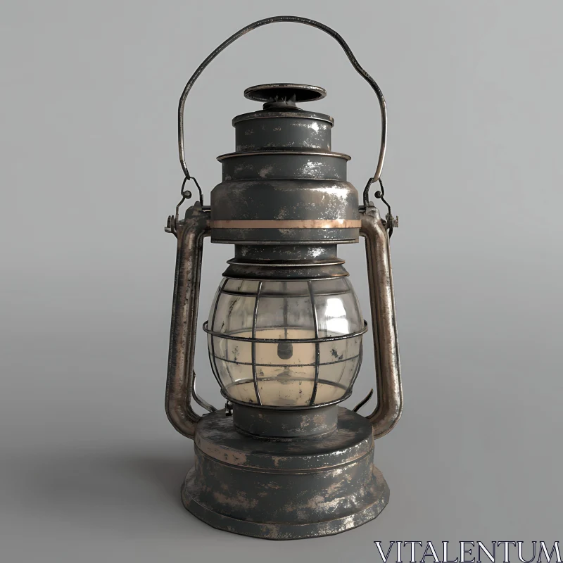 AI ART Vintage Lantern Showing Age and Weathering