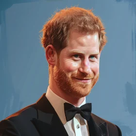 Portrait of Prince Harry in Tuxedo