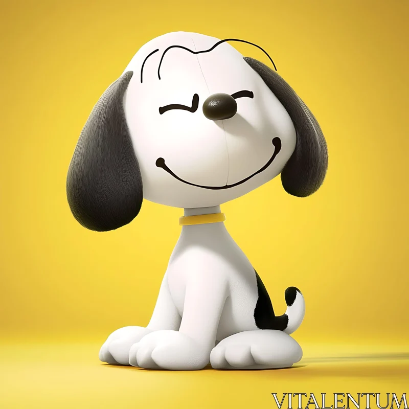 Happy Cartoon Dog Illustration AI Image