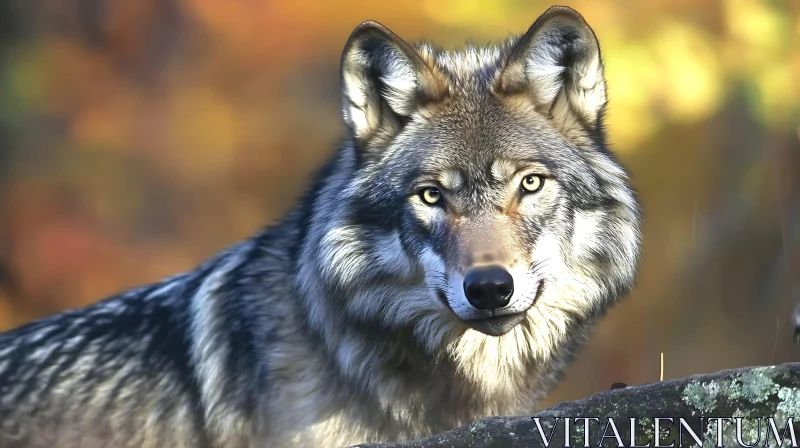 Majestic Wolf in the Wild AI Image