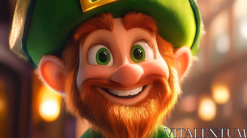 Whimsical Leprechaun Close-Up AI Image