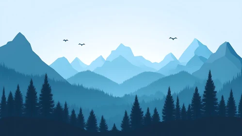 Peaceful Mountain and Forest View