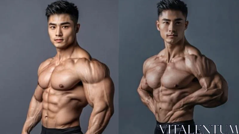 AI ART Man with Defined Muscles Posing