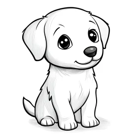 Cute Baby Dog Cartoon Drawing