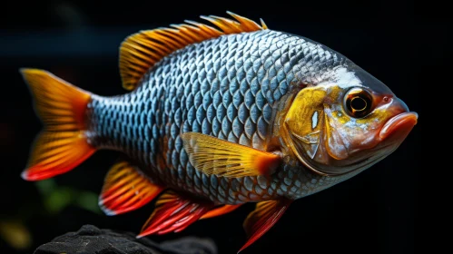 Exotic Colored Fish in Silver and Gold