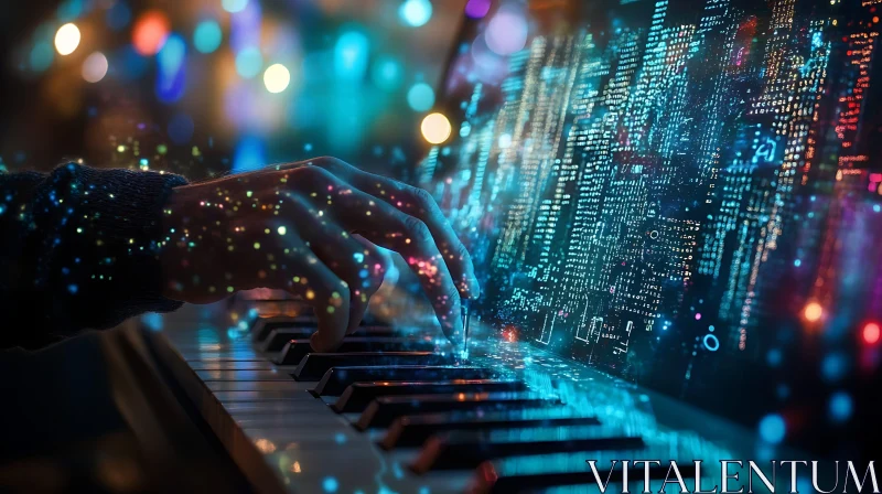 AI ART Piano Keys and Digital Light Show